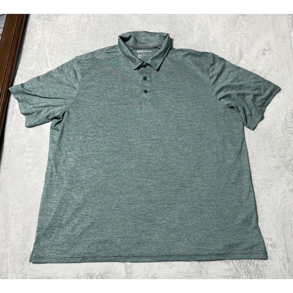 Reebok Golf Polo Shirt Mens 3XLT Green Short Sleeve Polyester Stretch